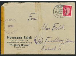 2 Briefe mit 12 Pfg. Hitler auf Brief mit Absenderangabe Prohn Kr. Bilin, Stempel Prohn 14.3.45 und Brüx15.3.45 nach Friedber