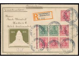 Heftchenblatt &nbsp;2 x 5 Pf. + 4 x 10 Pf. mit durchgezähntem Blattrand und zwei Strichelleisten (üblicher Heftchenschnitt) a