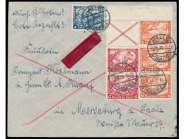 Nothilfe-Zusammendruck Wagner  (Heftchenblattteil) und Einzelmarke 4 Pf. Wagner (zwei kleine Stockpunkte)   zusammenhängend a