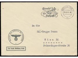 Brief "Frei durch Ablösung Reich" mit eingedrucktem Dienstsiegel  "Kanzlei des Führers der NSDAP" , Maschinenstempel Berlin N