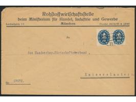 2x 30 Pfg. Abschied Bayern Dienstmarken portorichtig auf Vordruckbrief der  Rohstoffwirtschaftsstelle,  Stempel München  28.1