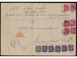 großformatiger Dienstbrief der Hauptstaatskasse als  Wertbrief 45.000 MK Nachnahme 700 Mk,  254 Gramm, portorichtig mit  10 M