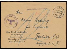 Dienstbrief  "Portopflichtige Dienstsache" nach Berlin, vorderseitig Absendereindruck und Dienstsiegel "Der Reichsstatthalter