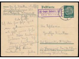 Ganzsache 6 Pf. mit PSt II-Stempel  HJ-Lager Liebucher See über Meseritz  und Stempel Meseritz 26.7.38, Absender "... Jungban