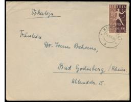 Einzelfrankatur  Nationale Sportspiele  60 C. auf Auslandsbrief nach Deutschland, Stempel  Kursenai  14.8.38, Bedarf
Stichwor