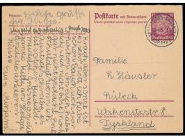 Ganzsachen-Antwortteil 15 Pf. Hindenburg mit schwedischem Seepoststempel &nbsp;Trelleborg - Sassnitz SJP 142 B &nbsp;9.3.39 n