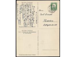 WHW-Lotterie-Ganzsache &nbsp;6 Pf. mit Bild 17: Veste Coburg, Stempel Wanne-Eickel 5.1.35, ungebraucht anhängend Karte mit Bi