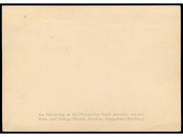 Olympia-Ganzsache 6 Pf. mit rückseitigem  Zudruck  der Roto- und Debego-Werke Königslutter  "Zur Erinnerung an die Olympische