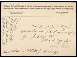 Sonderganzsache für das WHW 6 + 4 Pf., rückseitig vierzeiliger  Zudruck der W.H.W. Kreisführung Dillingen,  Stempel Dillingen