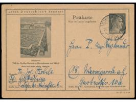 Bildganzsache 6 Pf. Hitler, Bild Hannover, seltener Druckvermerk 42-27-1-B 19, Auflage wurde größtenteils durch Kriegseinwirk