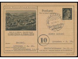 Bildganzsache 6 Pf. Hitler, Bild Markt Au i. d. Hallertau, seltener Druckvermerk 42-29-1-B 28, Auflage wurde größtenteils dur