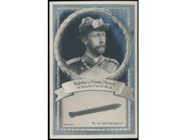 LZ. 3,  Ansichtskarte zum Aufstieg des  Prinzen Heinrich  im Zeppelin I am 27.10.08,  Kopfbild und Bild Zeppelin,  ungebrauch