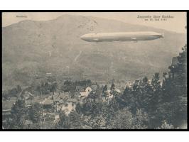 schweizer Ansichtskarte  Zeppelin über Goldau 20.7.1911, (LZ  10 Schwaben),  mit 7 1/2 Ct. Pro Juventute, Stempel Aarau 10.12
