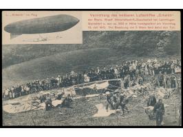 Ansichtskarte des  lenkbaren Luftschiffs "Erbslöh"  von seiner Absturzstelle bei  Leichlingen  am 13.7.1910. Oskar Erbslöh ba