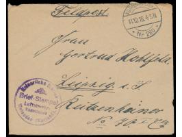 Feldpostbrief mit Stempel  K. D. Feldpoststation Nr. 280  11.12.16 und Briefstempel Kaiserliche Marine /  Luftabwehr-Kommando