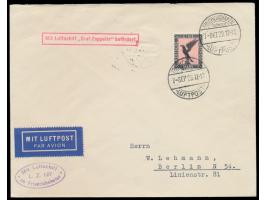 Schlesienfahrt 1929,  Auflieferung Friedrichshafen, Brief mit Einzelfrankatur 1 M. Flugpost nach Berlin, Stempel Friedrichsha