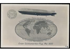 Südamerikafahrt 1930, 2 x  Spanien 1 Pta.  auf  Fotomontage-Ansichtskarte  "Erster Südamerika-Flug Mai 1930", Stempel  Sevill
