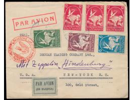 5. Nordamerikafahrt 1936 &nbsp;mit LZ 129 &quot;Graf Zeppelin&quot; 10.7. bis 13.7.1936, Luftpostbrief mit &nbsp;Bulgarien-Fr