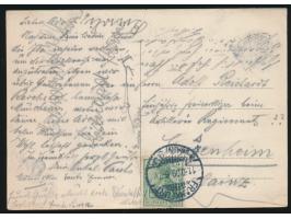 Ansichtskarte  Internationale Flugwoche Frankfurt,  mit 5 Pfg. Germania, Stempel Frankfurt 11.10.09, Bedarf nach Geisenheim
P