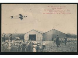 2 Ansichtskarten  Flugfeld Habsheim  bei Mülhausen, gleiches Bild mit  Emile Jeannin  mit 1 bzw. 3 Flugzeugen, 1x Marke entfe