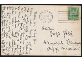 Foto- Ansichtskarte vom Absturz des Radrennfahrers und Piloten  Thadäus Robl am 18.6.1910  in Stettin, verwendet mit 5 Pfg. A