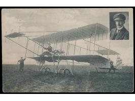 Ansichtskarte  Rundflug durch Sachsen , mit Flugzeug und Bild des Siegers  Felix Laitsch,  mit 5 Pfg. Germania, Stempel Chemn