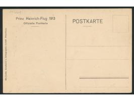 Prinz Heinrich Flug ... - Landung Pforzheim 16. Mai 1913,  seltene mehrfarbige Litho-Ansichtskarte mit Bild eines Piloten vor