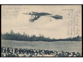 Ansichtskarte  Grade im Fluge,  Frankatur 5 Pf.,   Stempel Berlin  Johannisthal  18.2.14, Bedarf nach Hannover
Stichwort: Ber