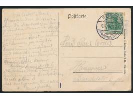 Ansichtskarte  Grade im Fluge,  Frankatur 5 Pf.,   Stempel Berlin  Johannisthal  18.2.14, Bedarf nach Hannover
Stichwort: Ber