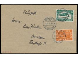 Notluftpost während des Eisenbahner-Streiks  vom 7. bis 15.11.1919:  Brief mit Stempel  Berlin W 8 Luftpost  12.11.19 nach Br