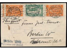Luftpost während der Breslauer Herbstmesse  zwischen Berlin und Breslau vom   6.9. bis 11.9.1920, Luftpostbrief mit 2 x 10 Pf