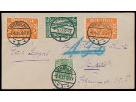 Luftpost während der Breslauer Frühjahrsmesse  zwischen Berlin und Breslau vom   4.4. bis 9.4.1921, Luftpostbrief mit 20 Pf. 