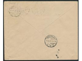 2 M. Posthorn und 2 x 10 Pf. Flugpost auf Vordruckumschlag  Lloyd-Luftdienst G.m.b.H. Bremen  als Luftpostbrief mit Stempel  