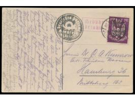 Erster Postsegelflug in Gersfeld (Rhön) 1923,  Ansichtskarte "Deutscher Flieger Ged. Tag" mit Flugmarke 10 M. (MiNr. I b), St