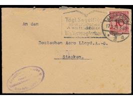 10 Pfg. Rentenmark auf Firmenbrief der  Weltensegler-Werke,  mit Absenderstempel und Hand-Nebenstempel " Tägl. Segelflüge Seg