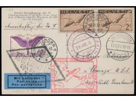 Amerikaflug Do. X:   Foto-Ansichtskarte "Riesenflugzeug Do. X" mit  Schweiz  1 Fr. und 2 x 2 Fr. Flugpost, Stempel  Romanshor