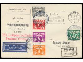 Erstflug Breslau - Istanbul &nbsp;1.5.1931, &nbsp;Zuleitung aus den Niederlanden, &nbsp;Vordruckumschlag mit Niederlande-Misc