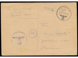 Feldpostkarte mit Stempel Feldpost g 16.8.44 nach Kreiensen, handschriftlicher Absender und Briefstempel ... FPNr. 53535 = 14
