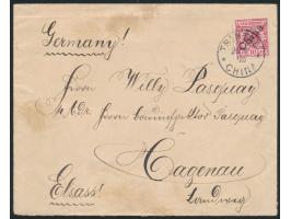 Gesandtschaftsschutzwache Peking,  Dt. Reich 10 Pf. auf Brief zum  Marinetarif  nach Deutschland, Stempel  Tientsin KDPAg  20