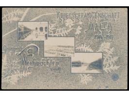 seltene  Fotokarte  "Kriegsgefangenenschaft Malta 1914 - 1917 - Gesegnete Weihnachten 1915 ..." mit drei Lageransichten und w