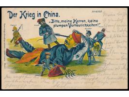 mehrfarbige  Litho-AK "Der Krieg in China  - Bitte meine Herren, keine plumpen Vertraulichkeiten" , Verlag Bruno Bürger, Leip