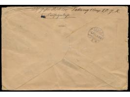 Petschili-Aushilfsausgabe,  senkrechtes Paar  10 Pf. Krone-Adler ( beide Marken leicht berieben)   auf übergewichtigem Feldpo