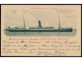 Stempel Deutsche Seepost  Ost-Asiatische Hauptlinie f  28.6.02, Dampfer Prinzregent Luitpold, nur vom 19.3. bis 12.11.1902 au