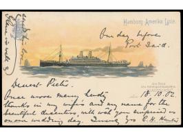 Stempel Deutsche Seepost  Ost-Asiatische Linie a  20.10.02,  Dampfer Kiautschou  auf der Ausreise in Port Said, dekorative Li