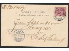 Stempel  Hankau  19.1.04 auf Ansichtskarte "Soldiers Camp near Synyang", Frankatur 10 Pf., Absender ist  Postsekretär K. Schä