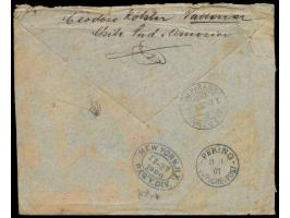 Einschreibbrief aus Chile  mit Vermerk "Feldpostbrief", Frankatur 4 x 5 C. Colon, Stempel Vallenar 22.10.00,  an das Deutsche