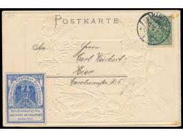 dekorative Prägedruck-AK  "General Feldmarschall Graf Waldersee",  Frankatur 5 Pf., Stempel  Hannover 1  22.11.00, Ortskarte,