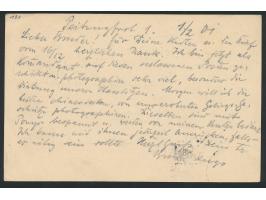 Stempel  K. D. Feld-Poststation No. 4  2.2.(01) auf Feldpost-Vordruckkarte nach Karlsruhe, geschrieben in  "Peitungfort 1,  1