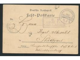 Stempel  K. D. Feldpostexped. des Ostasiatischen Expeditionscorps b  30.3. und violetter R3 S. B. / Ostas. Exped. / I. Bat. 6