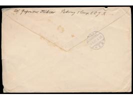 Feldpostbrief mit Stempel  Peking  24.4.01 nach Celle, blauer R2 S.B. 1/1. Oa. J.R., untergebracht im  Kaiserpalast , rücksei